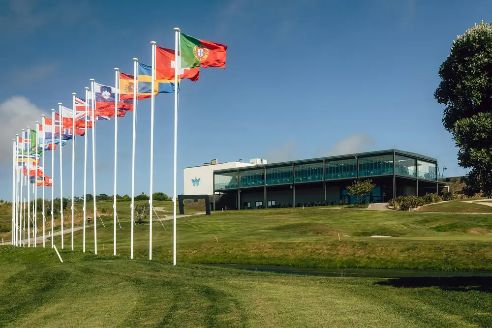 Royal Óbidos clubhouse with flags